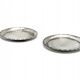 Pair of hot glass coasters Modernism, silver-plated brass, HEFRA, Poland, 1970s
