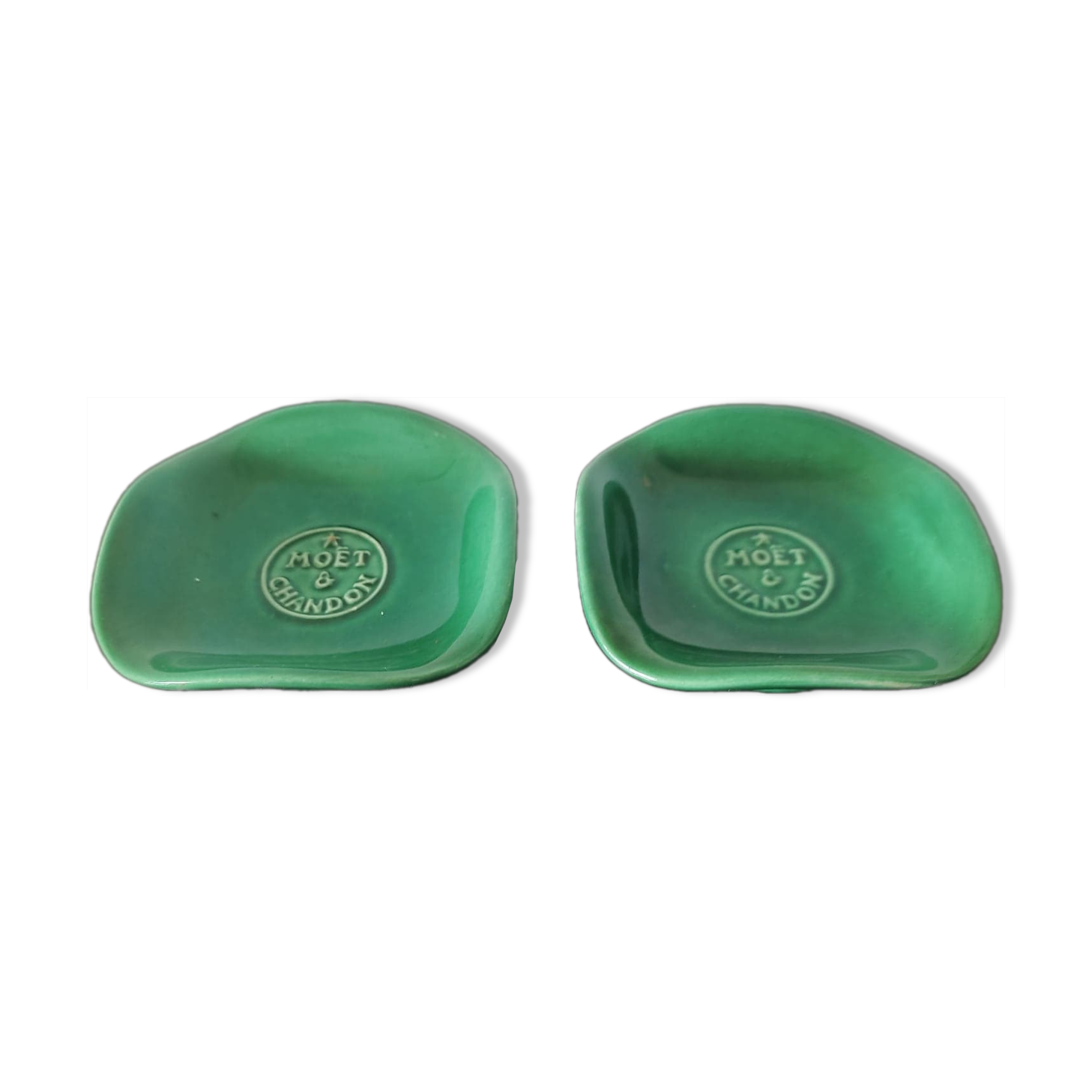 Set of 2 MoëtetChandon vintage cup, empty pockets, coasters or bottle bottoms.