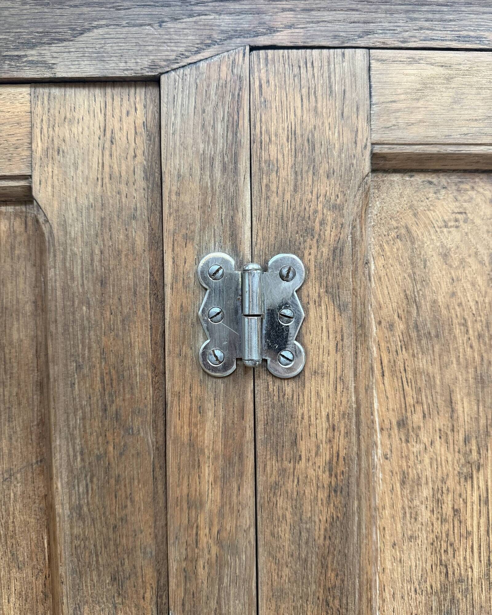 Old bar icebox in oak and zinc - sideboard (renovated)