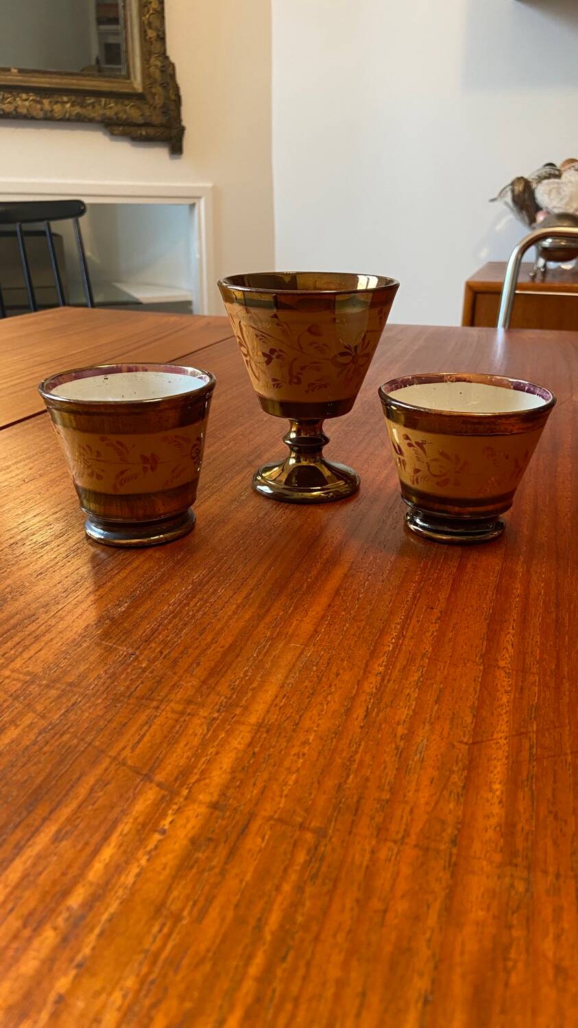 Trio of Jersey earthenware mugs