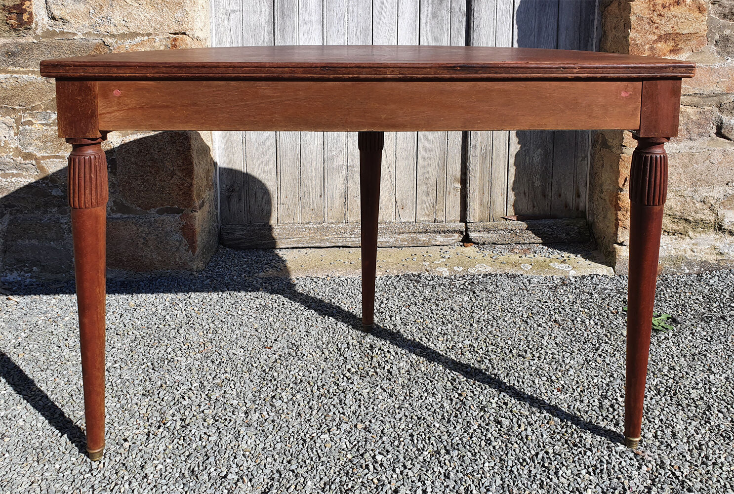 Half moon console, empire style, wood, vintage