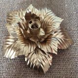 Applique fleur en métal doré
