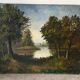Afternoon on the lake, oil on canvas signed