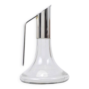 Carafe, décanteur, pichet Riedel Mesa élégant en argent et cristal, Italie, années 1980.