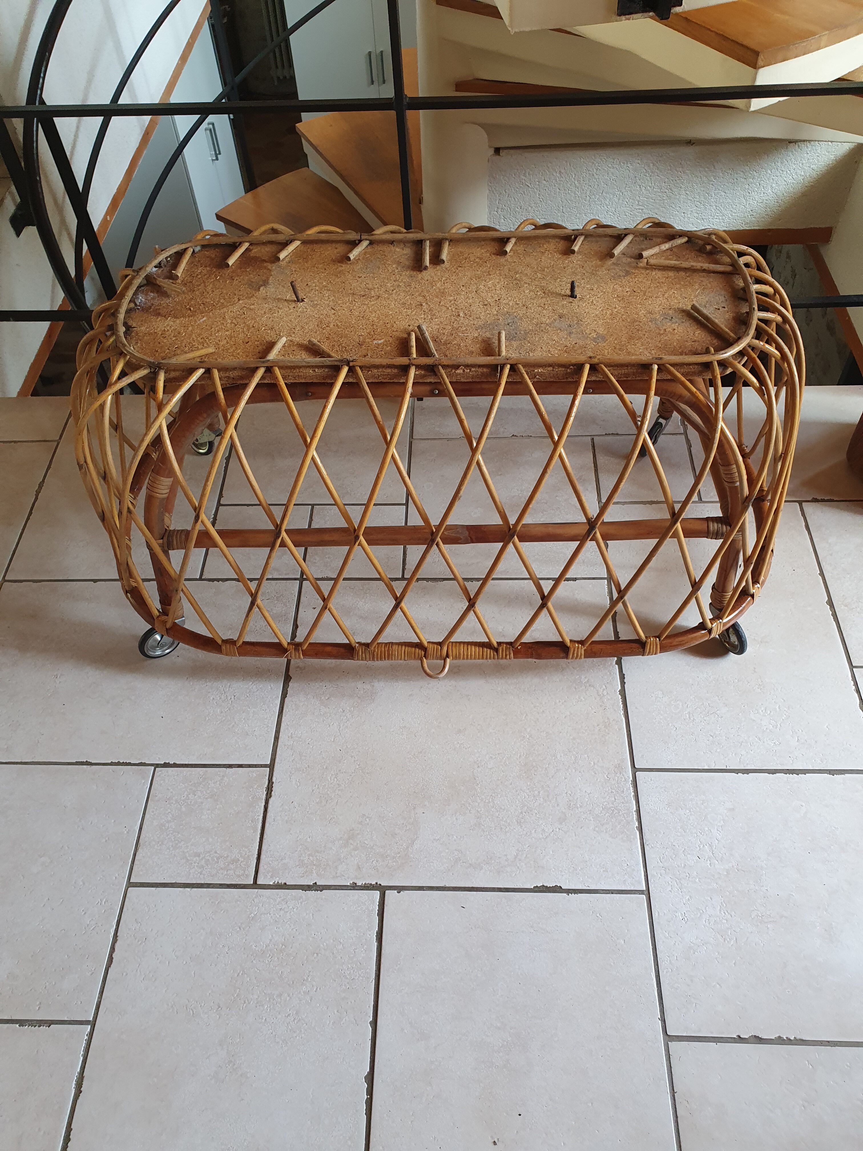 Vintage rattan crib
