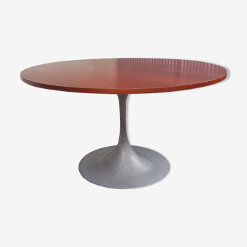 Mid century 4/6 seat rosewood and aluminium tulip dining table