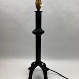 Black wrought iron lamp base, in the style of Jean-Pierre Ryckaert, circa 1950-1960