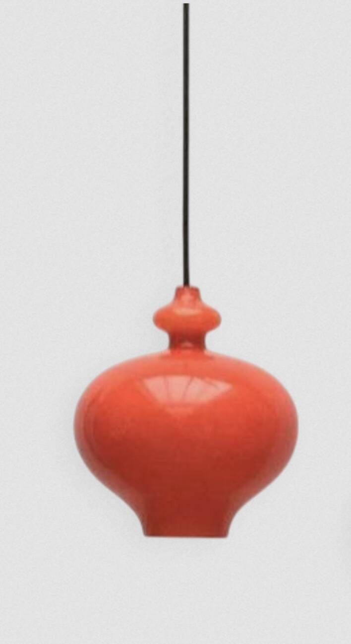 Mid-century Swedish space-age glass pendant lamp by Hans-Agne Jakobsson for Staff and Holmegaard, 1960s.