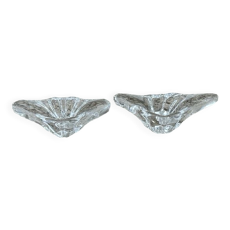 Paire de vide-poches en cristal de Sèvres