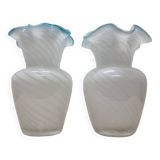 2 Vintage Murano Vases Swirl, 1970s