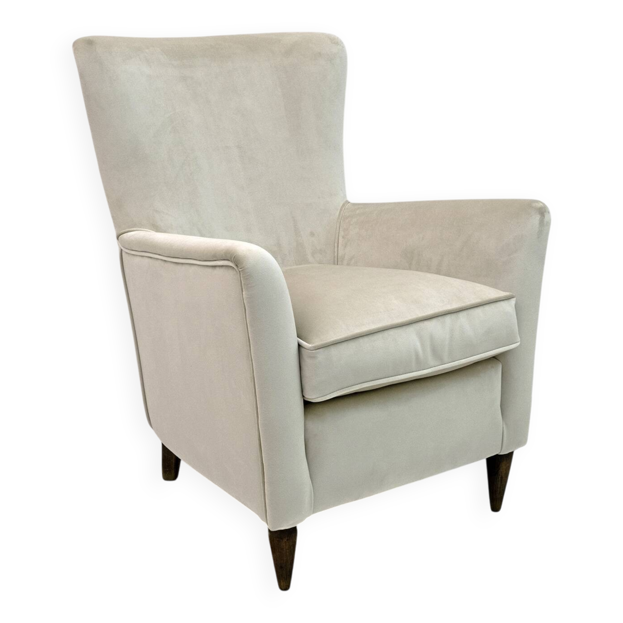 Attributed Gio Ponti Mid-Century Modern Italian Velvet Armchair for Isa, 50