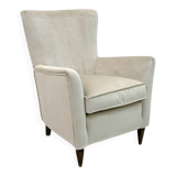 Attributed Gio Ponti Mid-Century Modern Italian Velvet Armchair for Isa, 50
