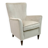 Fauteuil en velours italien moderne du milieu du siècle attribué à Gio Ponti pour Isa, années 50