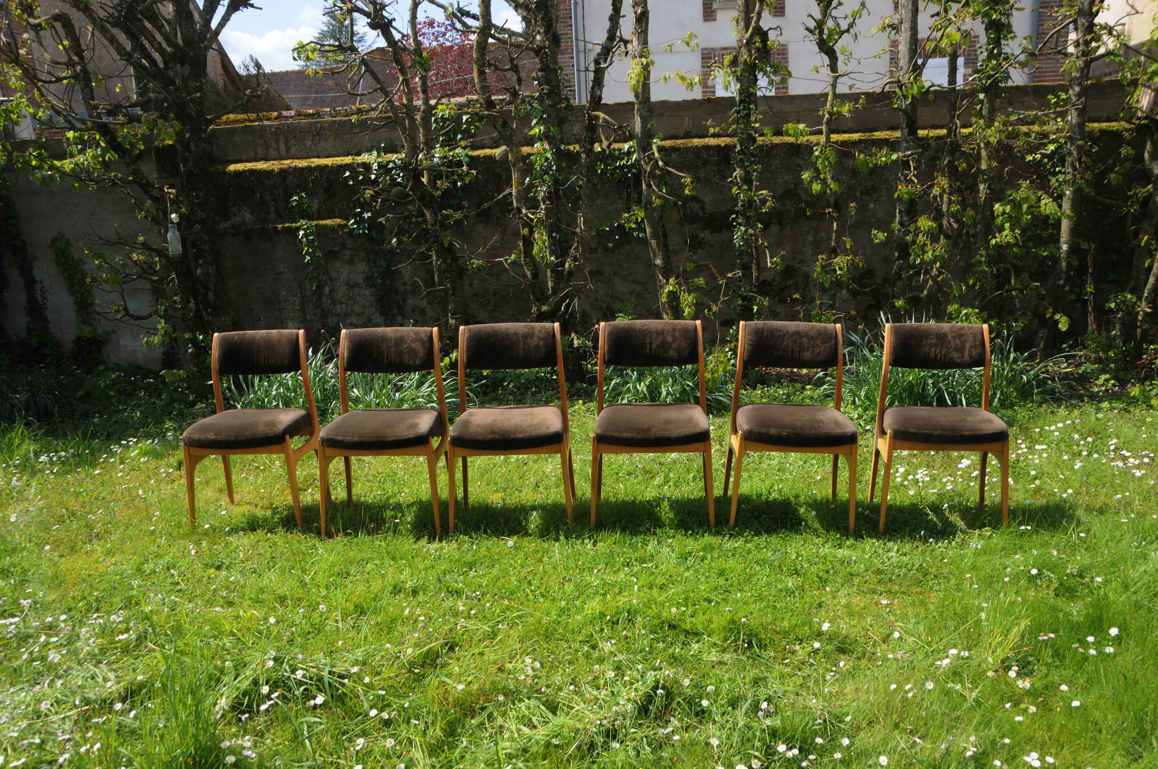6 Scandinavian dining chairs from the 1960s.