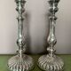 Silver metal candle holders