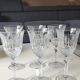 Set of 6 white wine glasses, Bohemian crystal. Regency/Empire style, 17.5 cm