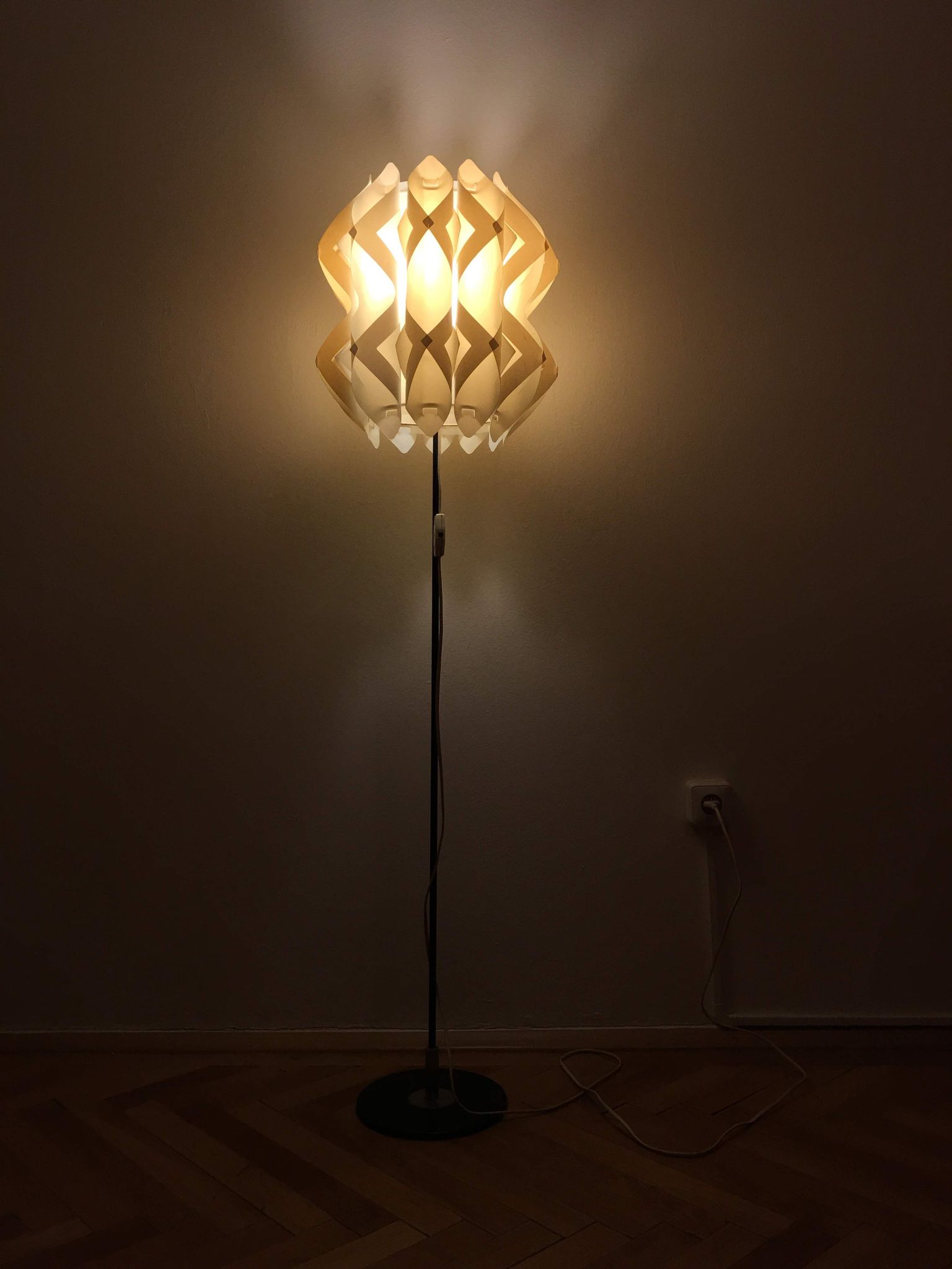 Mid century white floor lamp - 1960