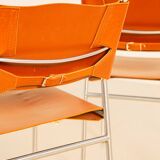 4 "SE06" brown leather chairs by Martin Visser for Spectrum 80's