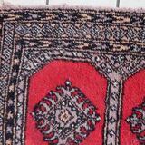Vintage carpet Uzbek Bukhara handmade 63cm x 103cm 1970s