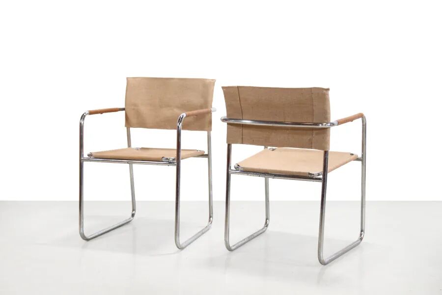Karin Mobring Amiral chairs in chrome and jute from 1973