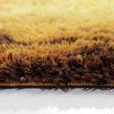 Rya Scandinavian carpet in virgin wool with orange and maroon motifs