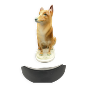 Vintage porcelain sitting dog Zsolnay Pécs – Hungary, 1960s