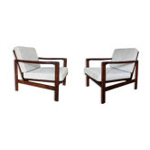 Fauteuils Gris B 7752 Par Zenon Bączyk Pour Swarzędzkie Fabryki Mebli, années 1960, Set Of 2