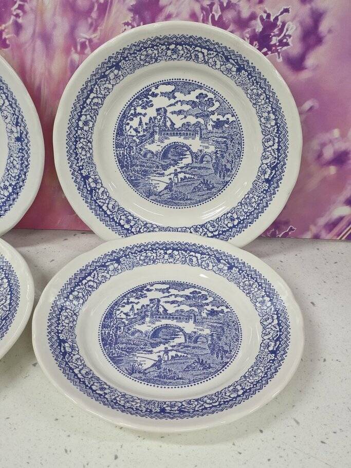 set of 4 flat plates ironstone