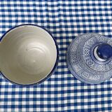 Antique covered butter pot "jobbana" from Morocco, Fes, signed Serghini.