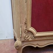 Louis XV buffet in oak & leather - Sandblasted