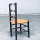 French Provincial Design Rush Dining Chairs, 1940s, Set of 8