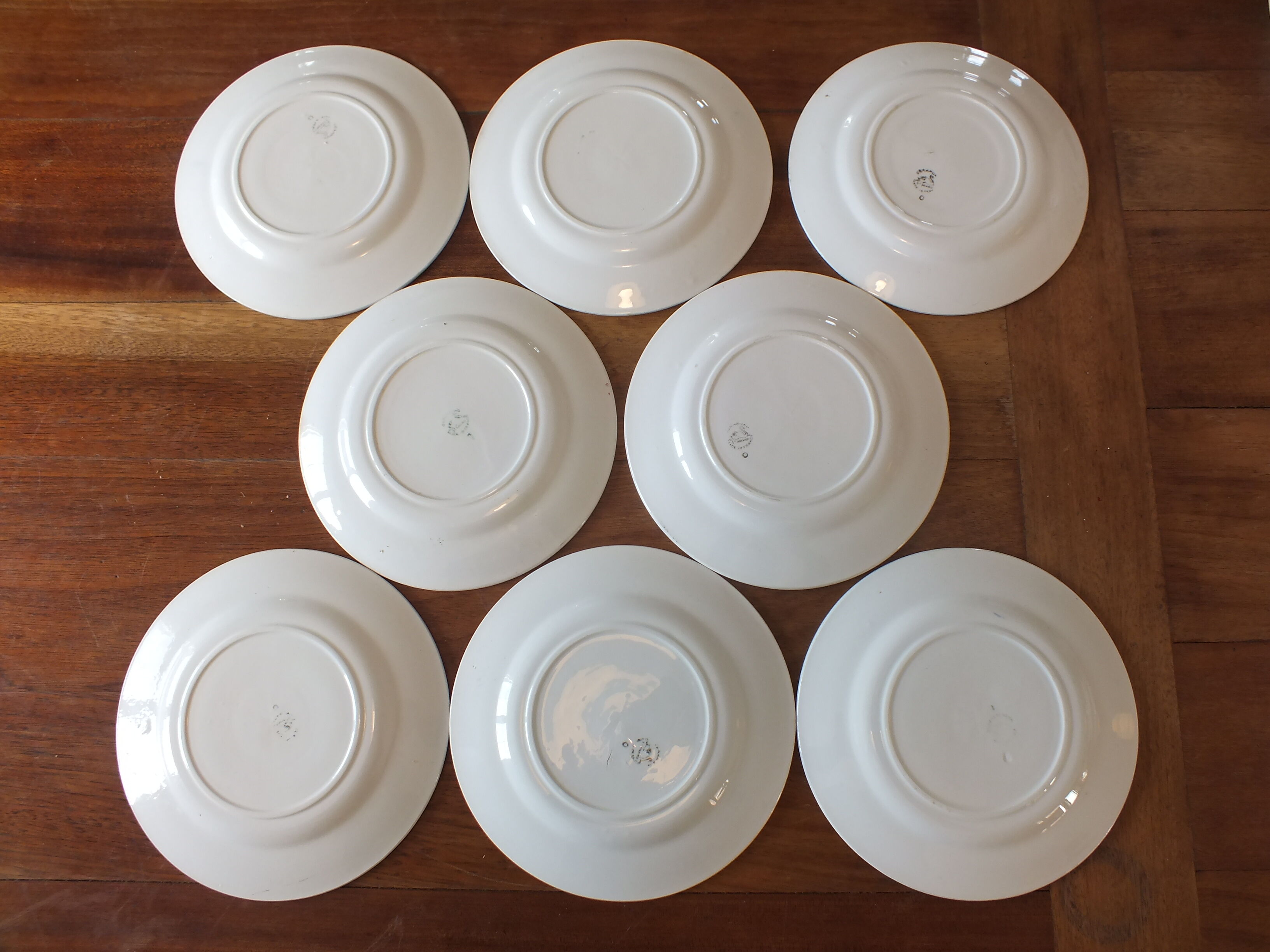 + Set 8 dessert plates Céranord - Saint Amand model Eglantines +