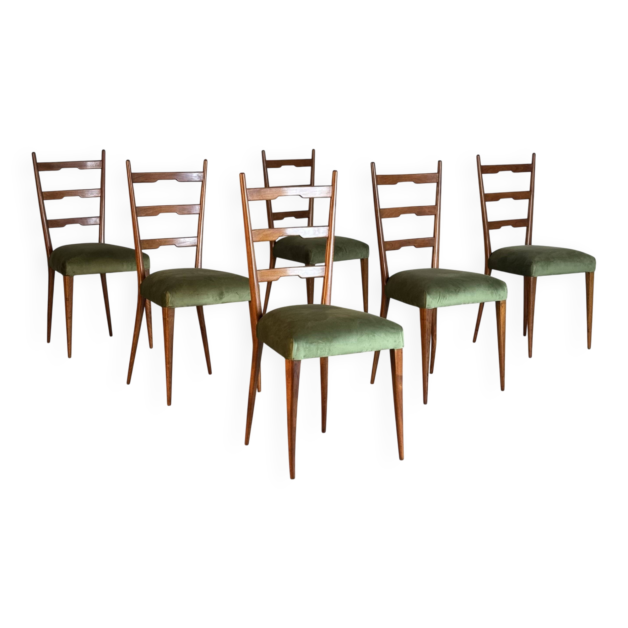 Set of six dining room chairs attributed to Gio Ponti, Italy, 1950.