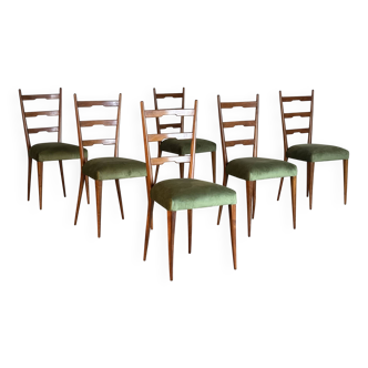 Set of six dining room chairs attributed to Gio Ponti, Italy, 1950.