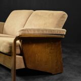 Mid-century norwegian modern two-seater sofa stressless pegasus low back loveseat from ekornes