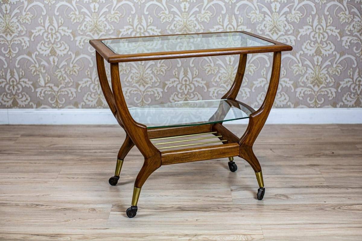 Vintage Coffee Table with Glass Top, 1990s
