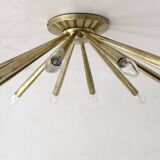 Angelo Lelli Mid-Century Modern Italian Brass Wall Lamp for Arredoluce, 50
