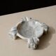 Vintage Mexican marble ashtray from the 1970s, engraved Aztec pattern.