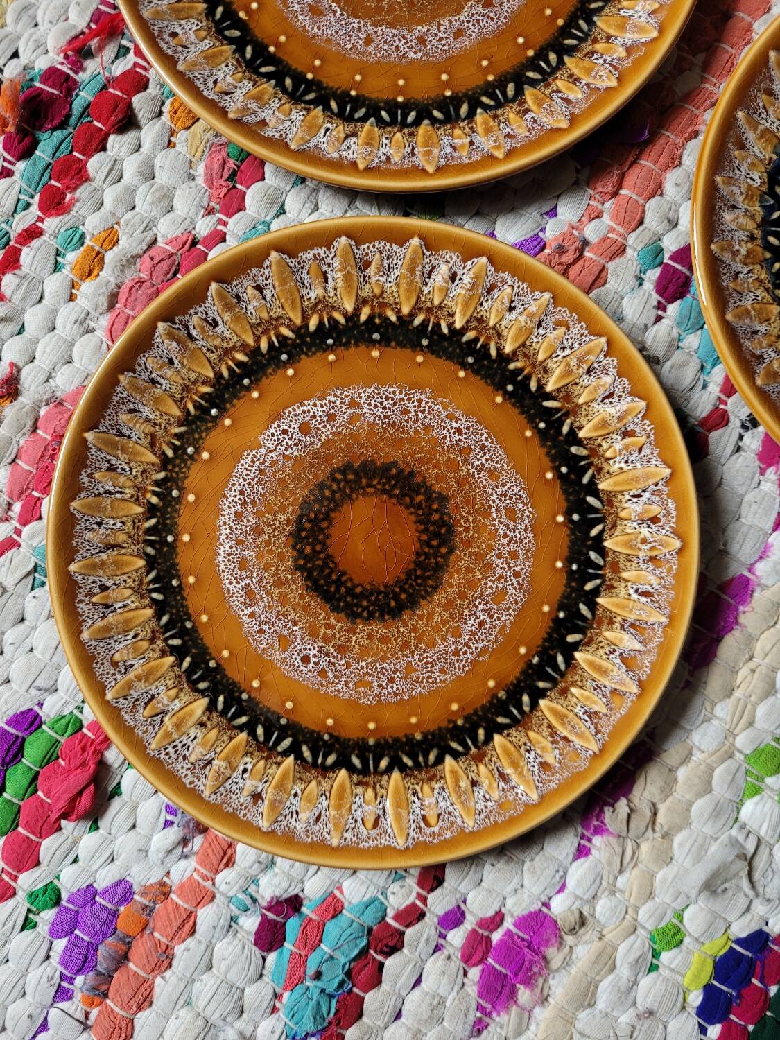 Set of 6 Sarreguemines stoneware dessert plates