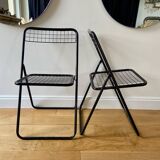 Pair of black lacquered metal "Ted Ned" chairs by Niels Gammelgaard, circa 1970-1980
