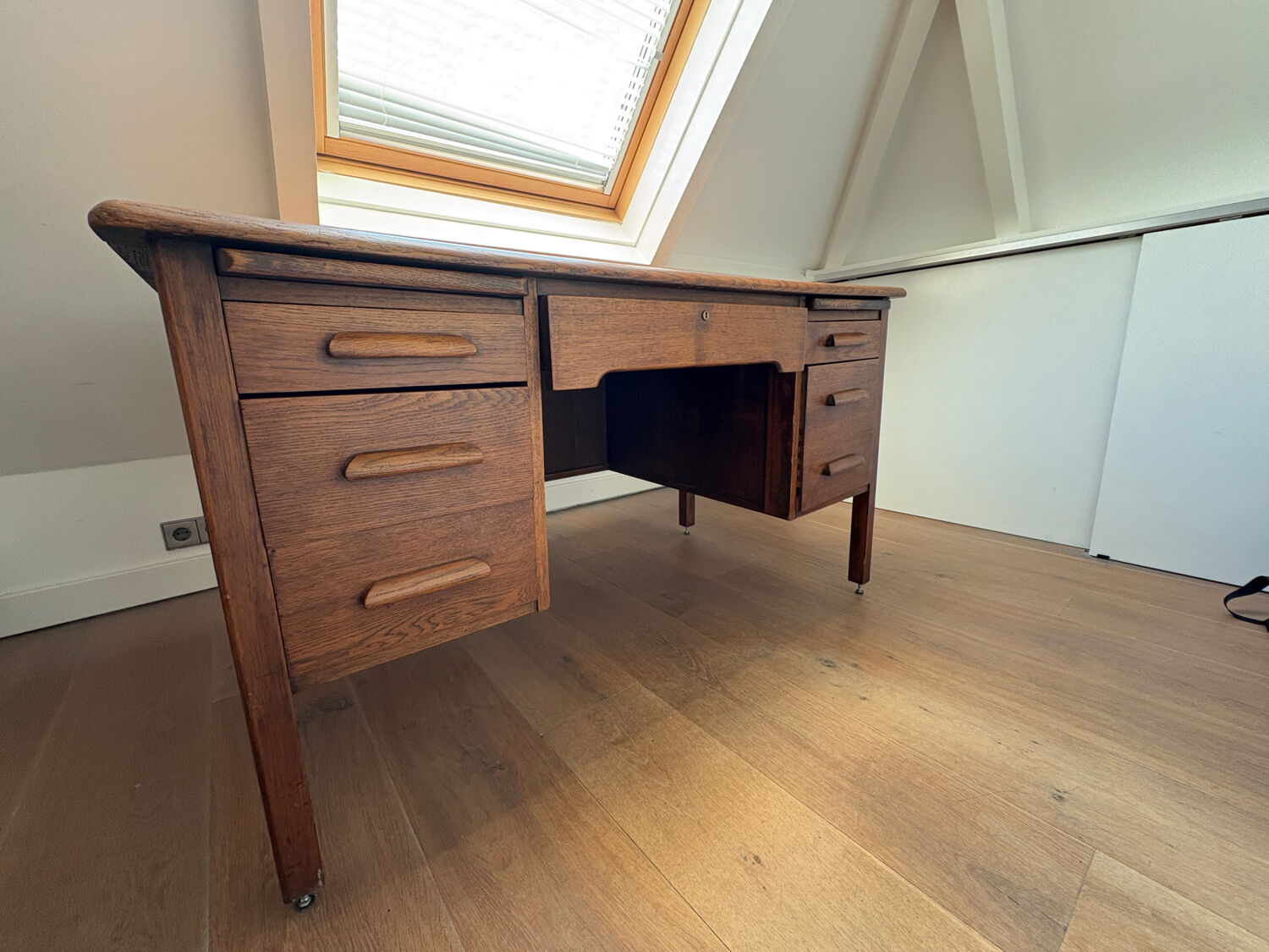Oak english desk vintage teacher desk abbes