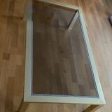 Vintage XXL coffee table (130cm) - Brass & Glass - 1970s