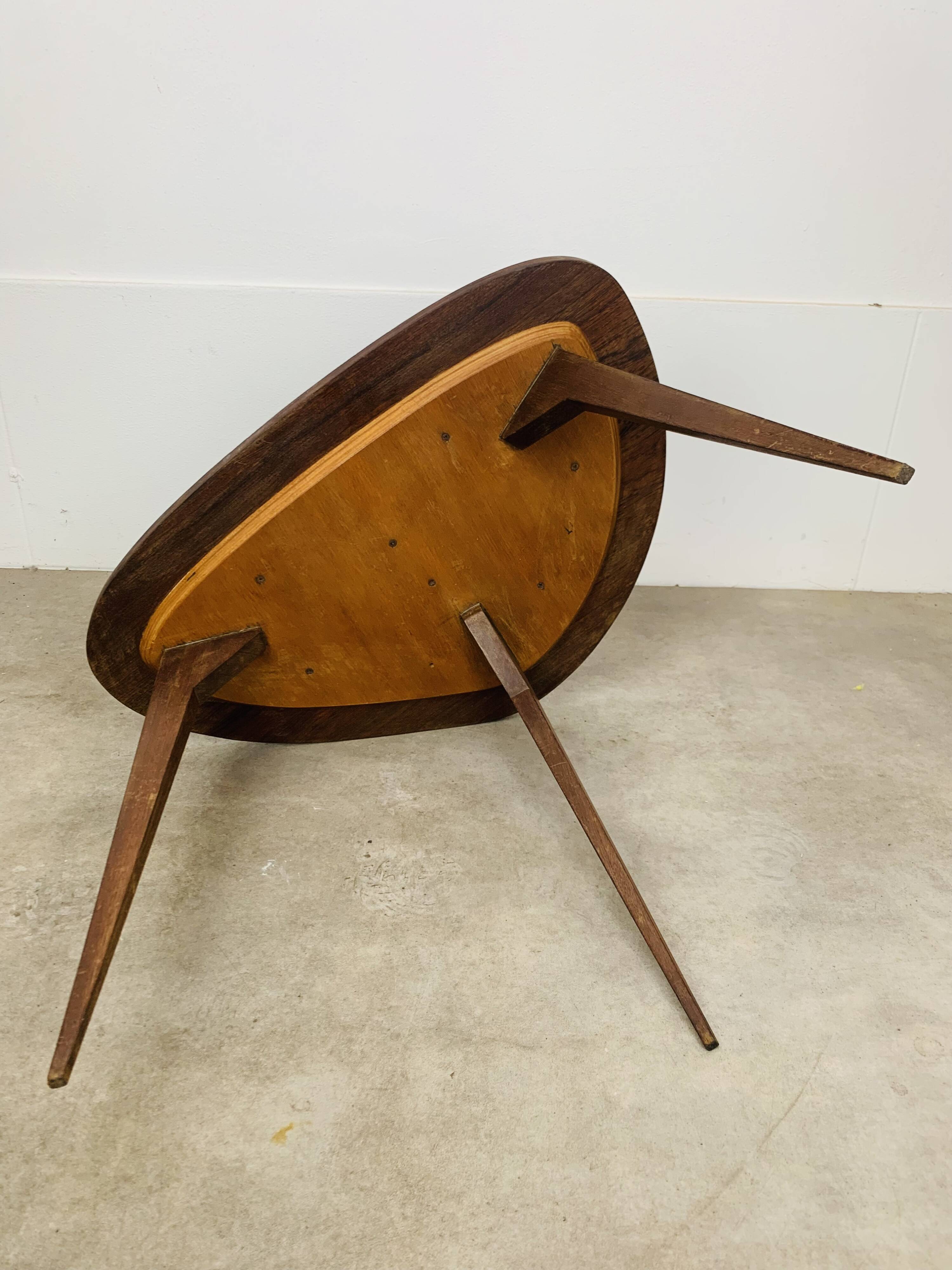 50s tripod coffee table with compass legs