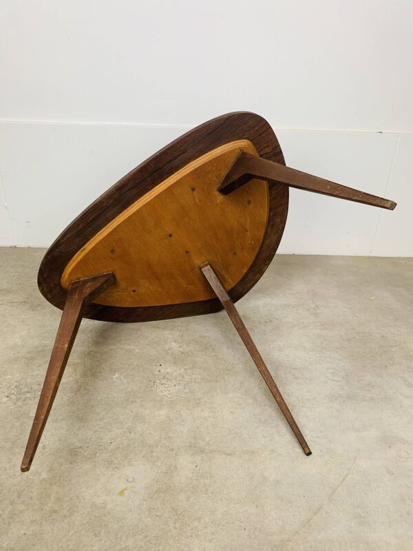 Table basse tripode pieds compas années 50