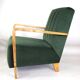 Fauteuil en velours olive, années 1970
