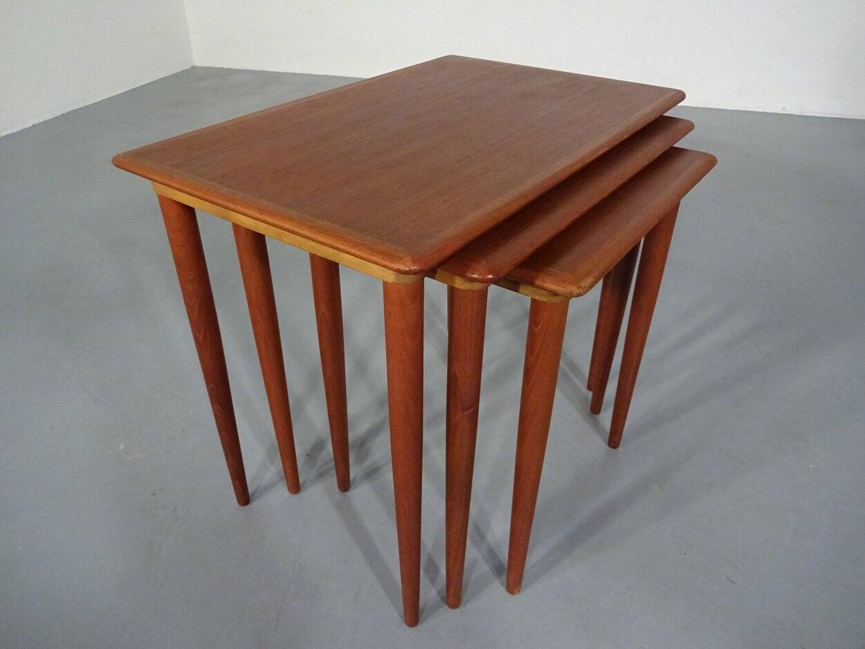Danish Teak Nesting Tables, 1960s, Set of 3