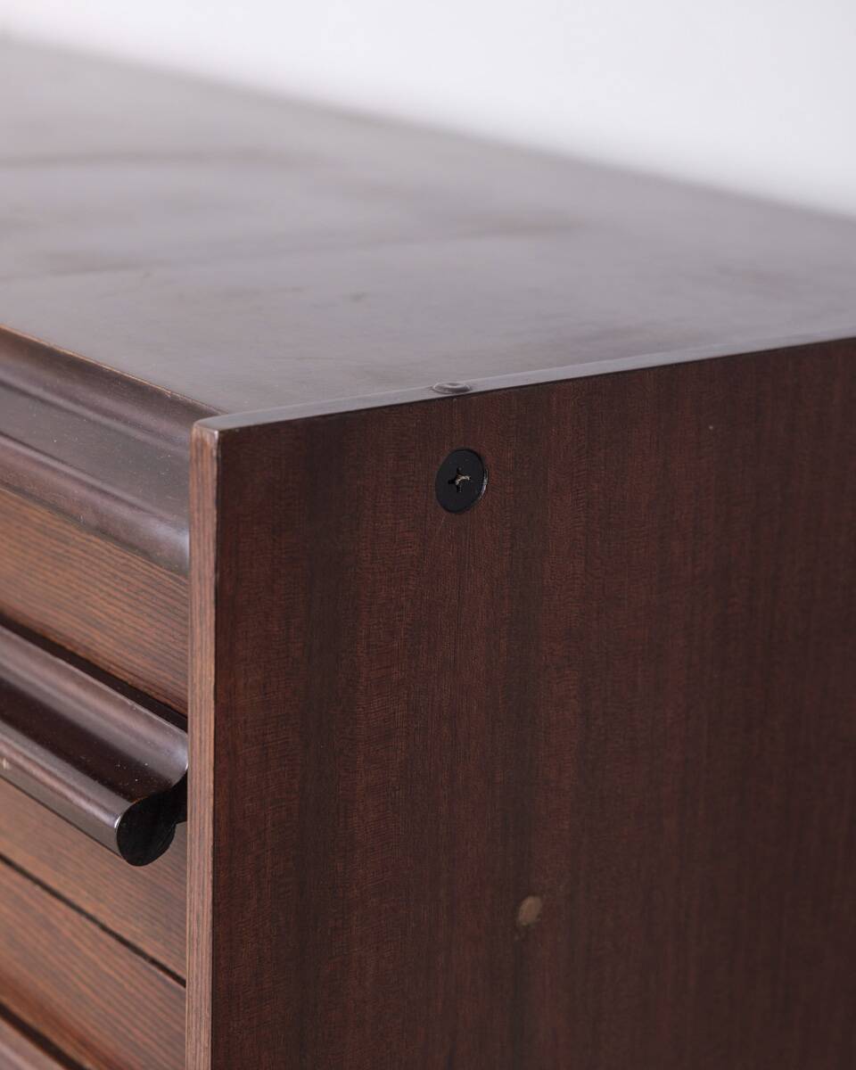 Vintage 1960s wooden chest of drawers with italian design