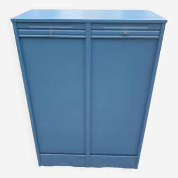 70s double curtain file cabinet