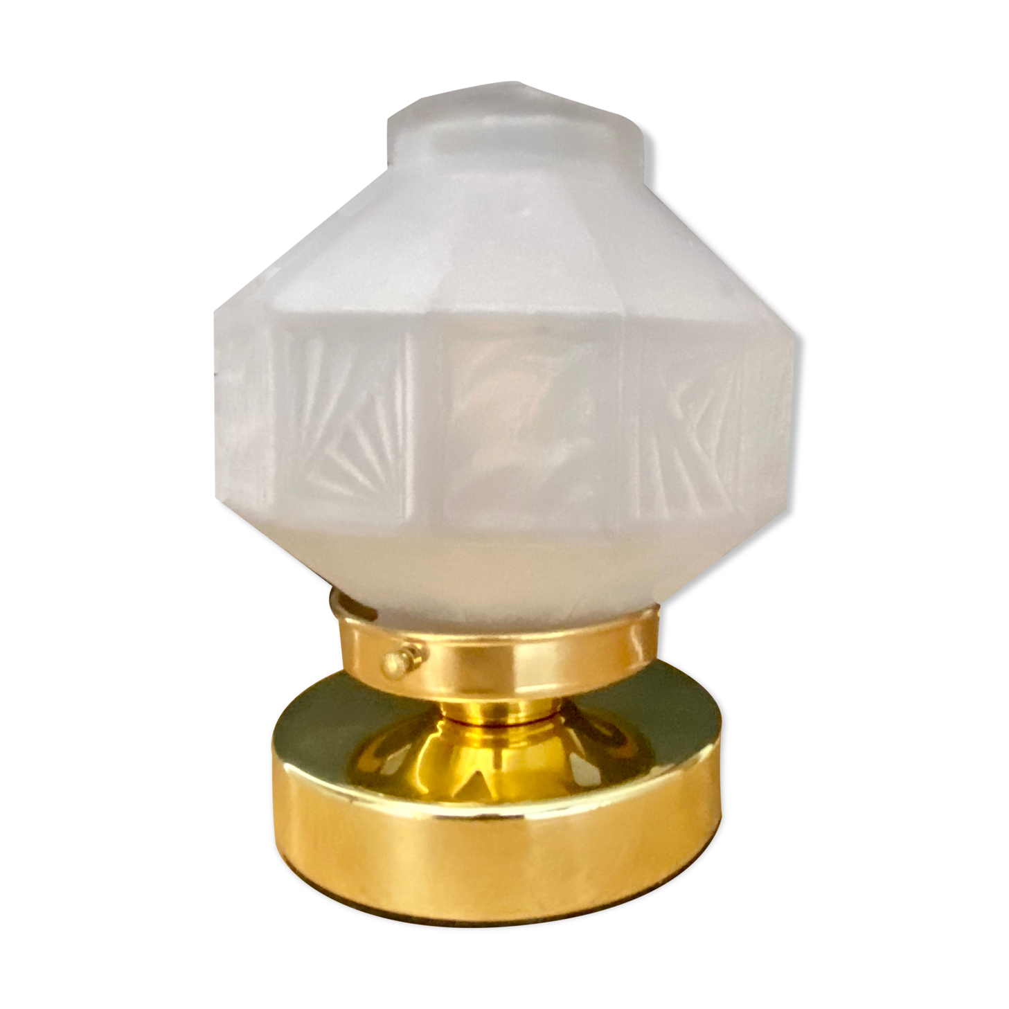 Table lamp globe vintage art deco glass