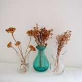 Set of 3 mini glass vases